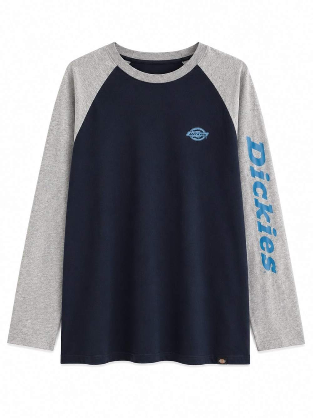 Dickies Blue & Grey Raglan Long Sleeve Cotton Shirt – Size XL GUC